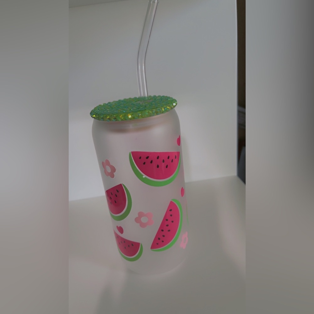 16oz blinged glass cups